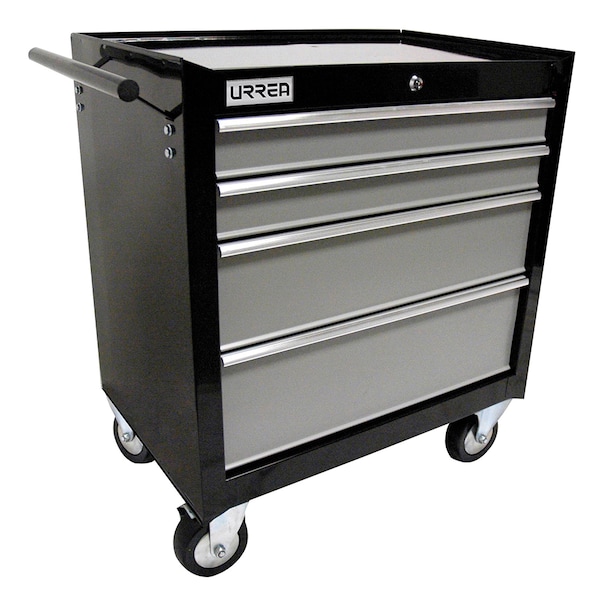Urrea H-Series Roller Cabinet, 4 Drawer, Black, Steel, 27 in W x 31-1/2 in D x 18 in H H27M4 - main